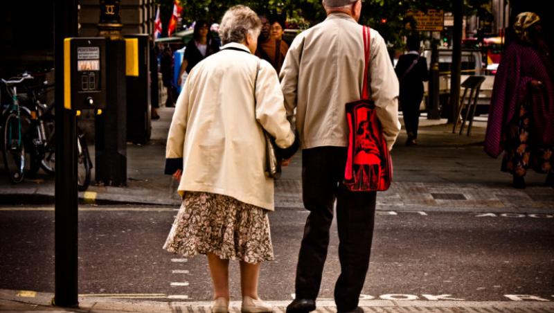Seniors holding hands