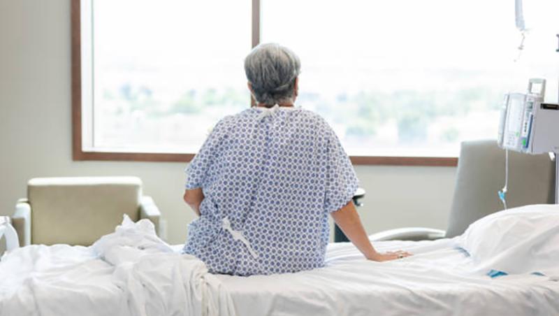 older woman in hospital bed